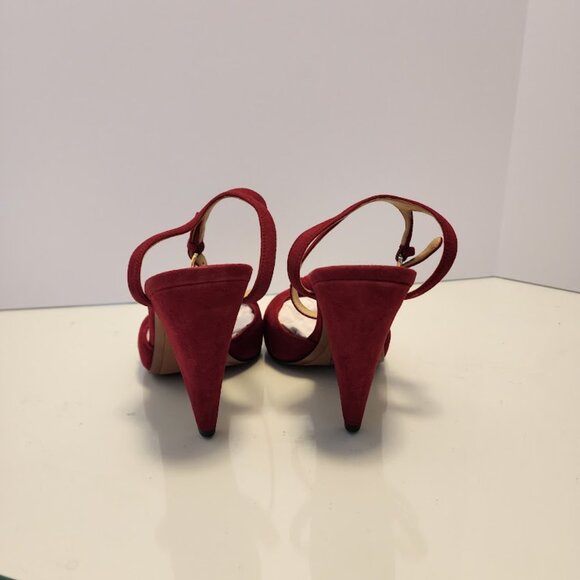 MICHAEL Michael Kors Red Suede Knot Detail Heeled Sandals - Picture 6 of 9